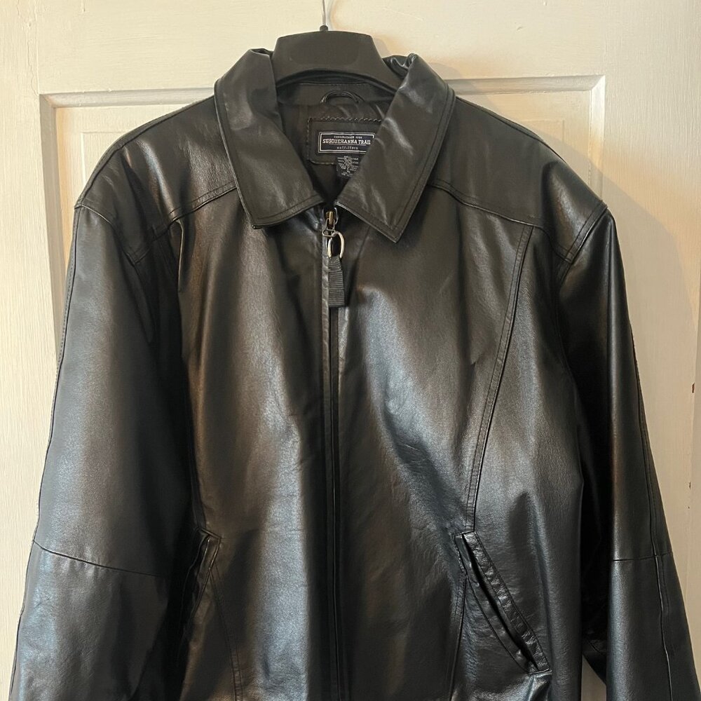 Men's Susquehanna Trail Outfitters Genuine Leather Jacket Size XL Black